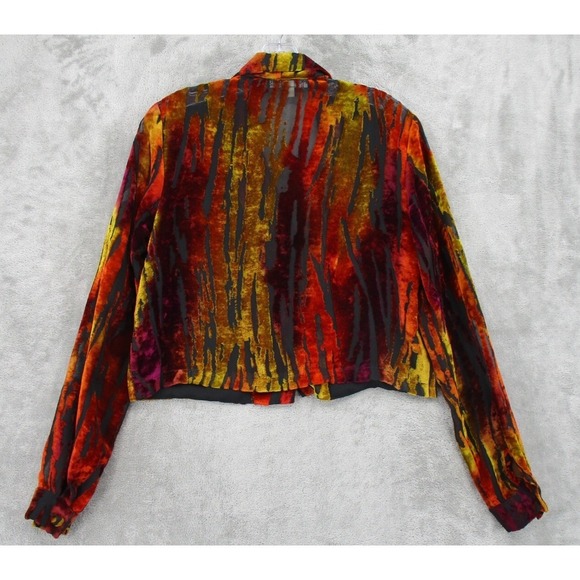 Vintage Forwear New York Blouse Womens 6 Velvet Burn Out Semi Sheer Whimsigoth - Picture 2 of 9